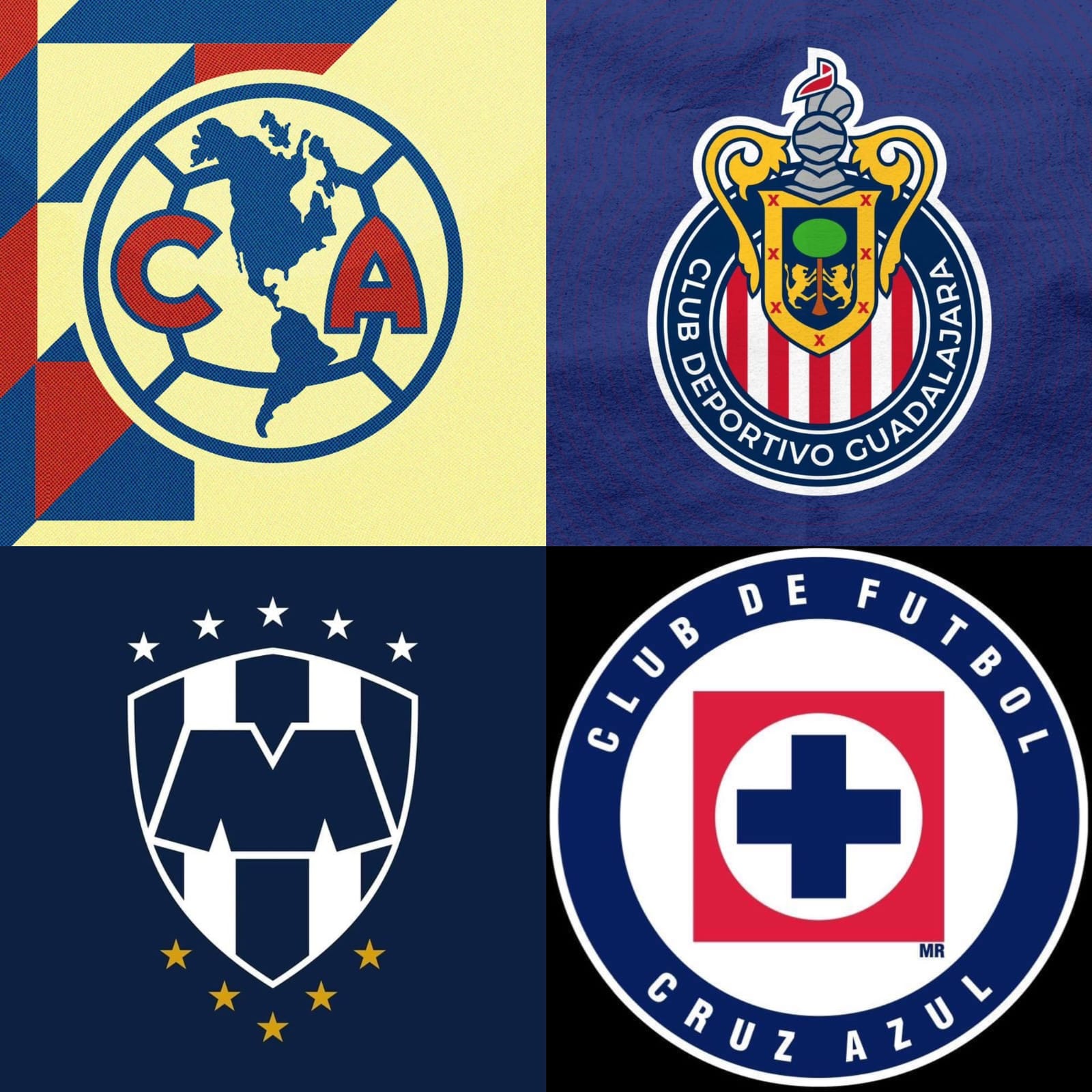 Semifinales: América vs. Guadalajara; Cruz Azul vs. Rayados