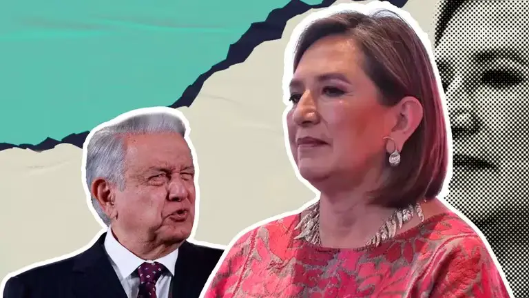 Xóchitl le exige a AMLO dejar la bandera en el Zócalo de la CDMX en la marcha de la marea rosa. AMLO dijo que no