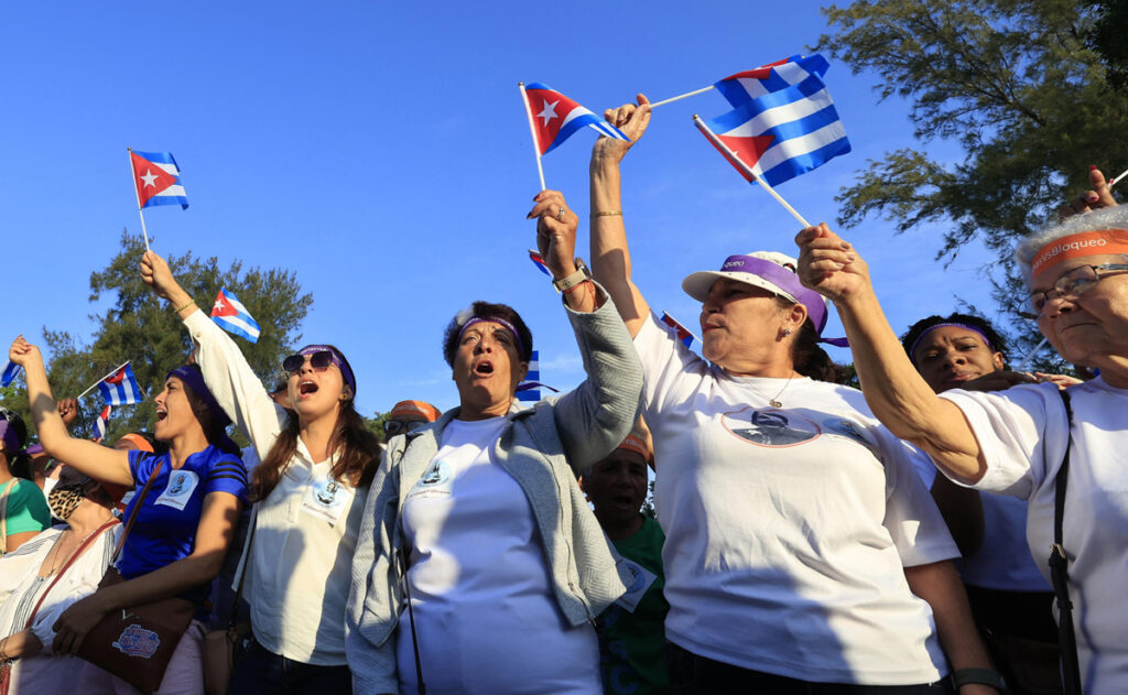 Manifestación en La Habana rechaza sanciones de Estados Unidos